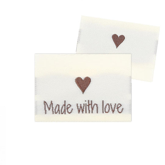 10 Labels - Made with love - 1 hartje - 3.5 cm - Go Handmade