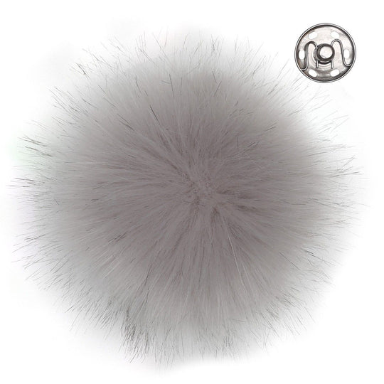 Pompon, grijs, large/13 cm - Go Handmade