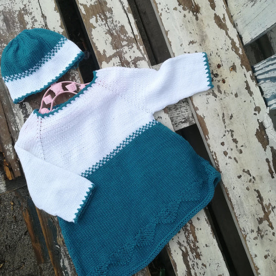 

Teal Darling - Babyjurk en muts
1