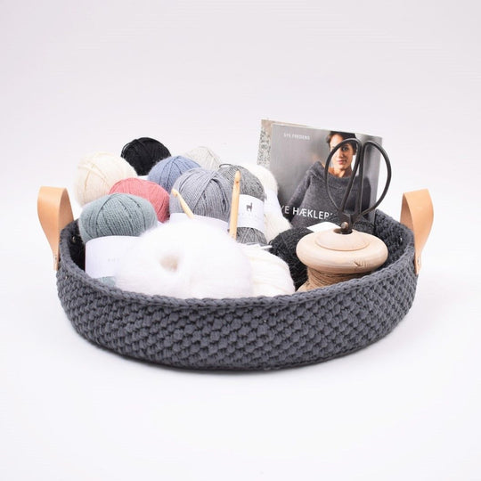 Ribbon Projectmand met Leren Bodem