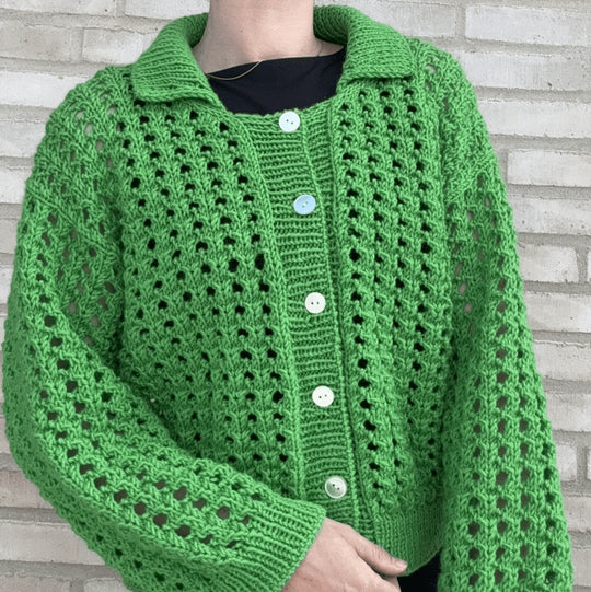 Easy Hole Structure Polo Cardigan - Vest